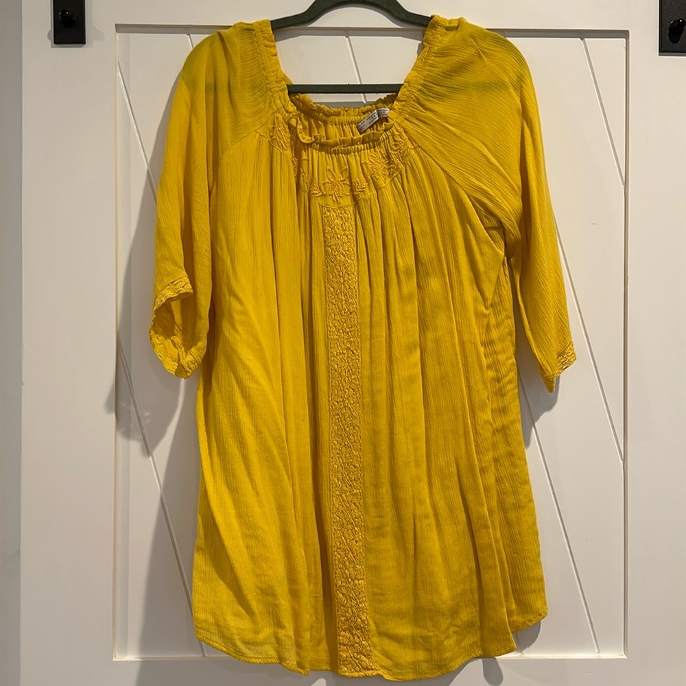 Zara — yellow peasant dress